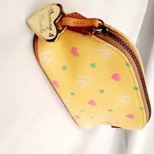 Dooney and bourke yellow heart pouch